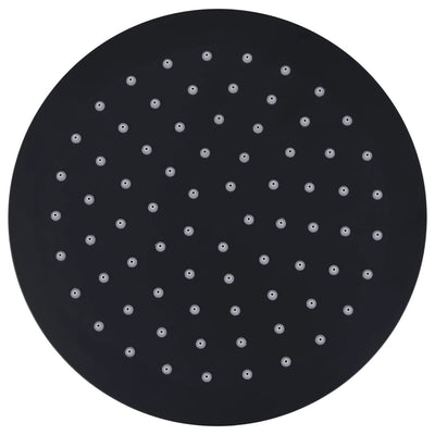 Vidaxl regendouchekop rond 20 cm roestvrij staal zwart