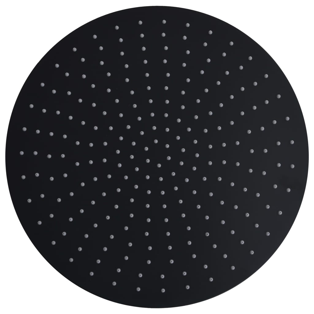 Cabezal de ducha de lluvia Vidaxl redonda de 40 cm de acero inoxidable negro