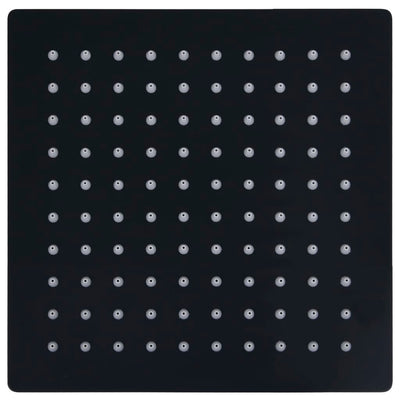 Cabeza de ducha de lluvia Vidaxl Plaza cuadrada de acero inoxidable de 20x20 cm Negro