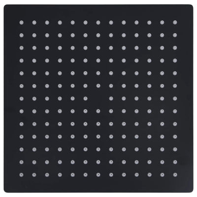 Cabeza de ducha de lluvia Vidaxl cuadrada de 25x25 cm de acero inoxidable negro