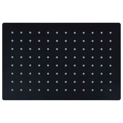 Cabezal de ducha de lluvia Vidaxl rectangular 30x20 cm de acero inoxidable negro