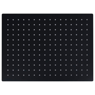 Cabezal de ducha de lluvia Vidaxl rectangular 40x30 cm de acero inoxidable negro