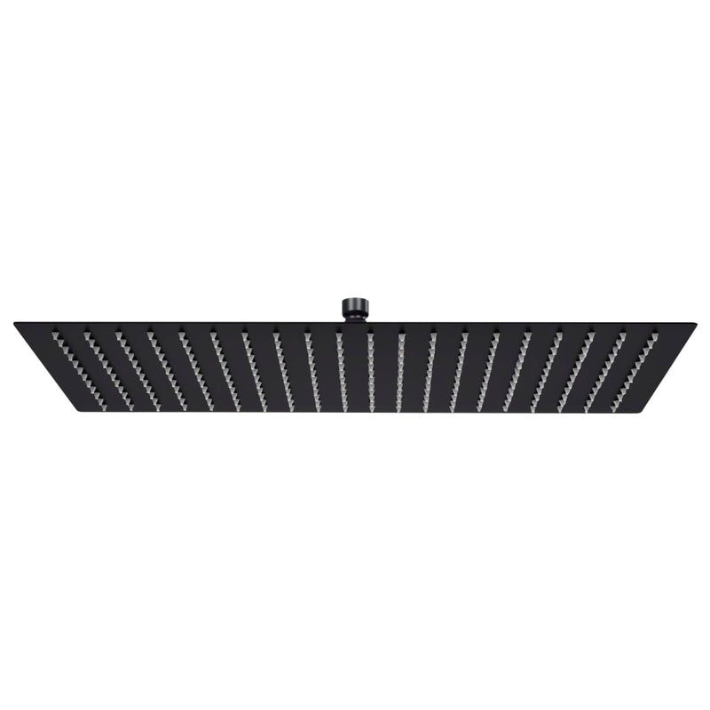 Cabezal de ducha de lluvia Vidaxl rectangular 50x30 cm de acero inoxidable negro