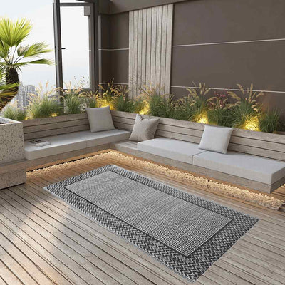 Vidaxl afuera de la alfombra 120x180 cm pp gris