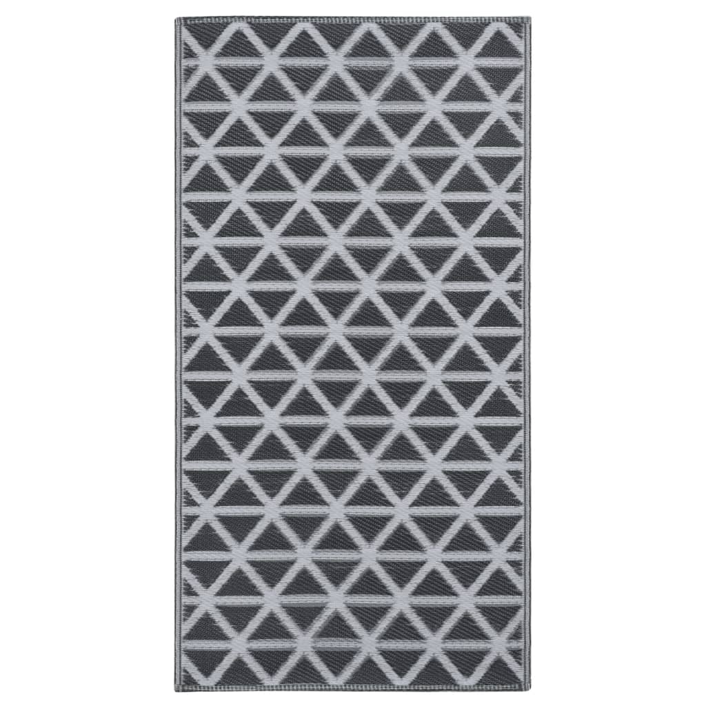Vidaxl afuera de la alfombra 120x180 cm pp negro