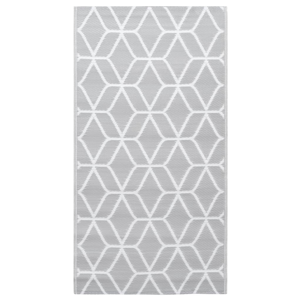 Vidaxl afuera de la alfombra 120x180 cm pp gris