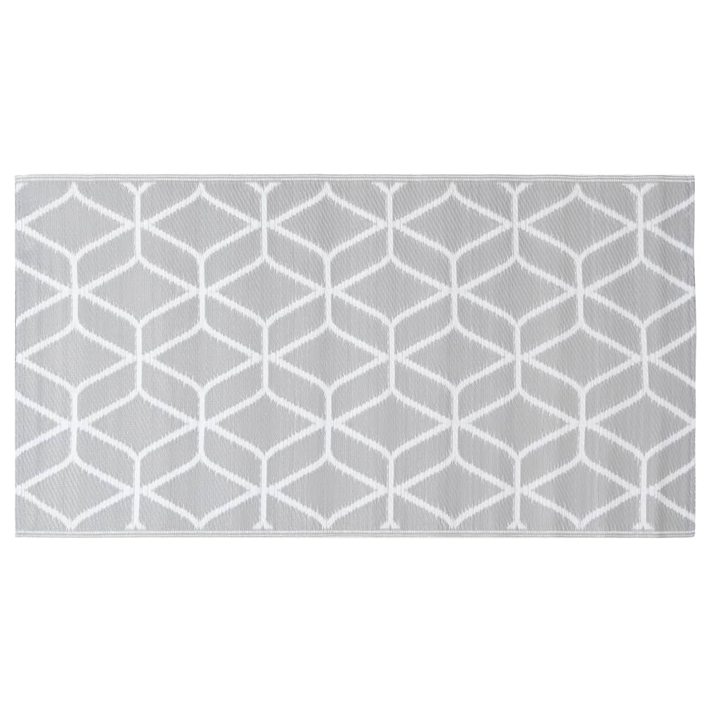 Vidaxl afuera de la alfombra 120x180 cm pp gris