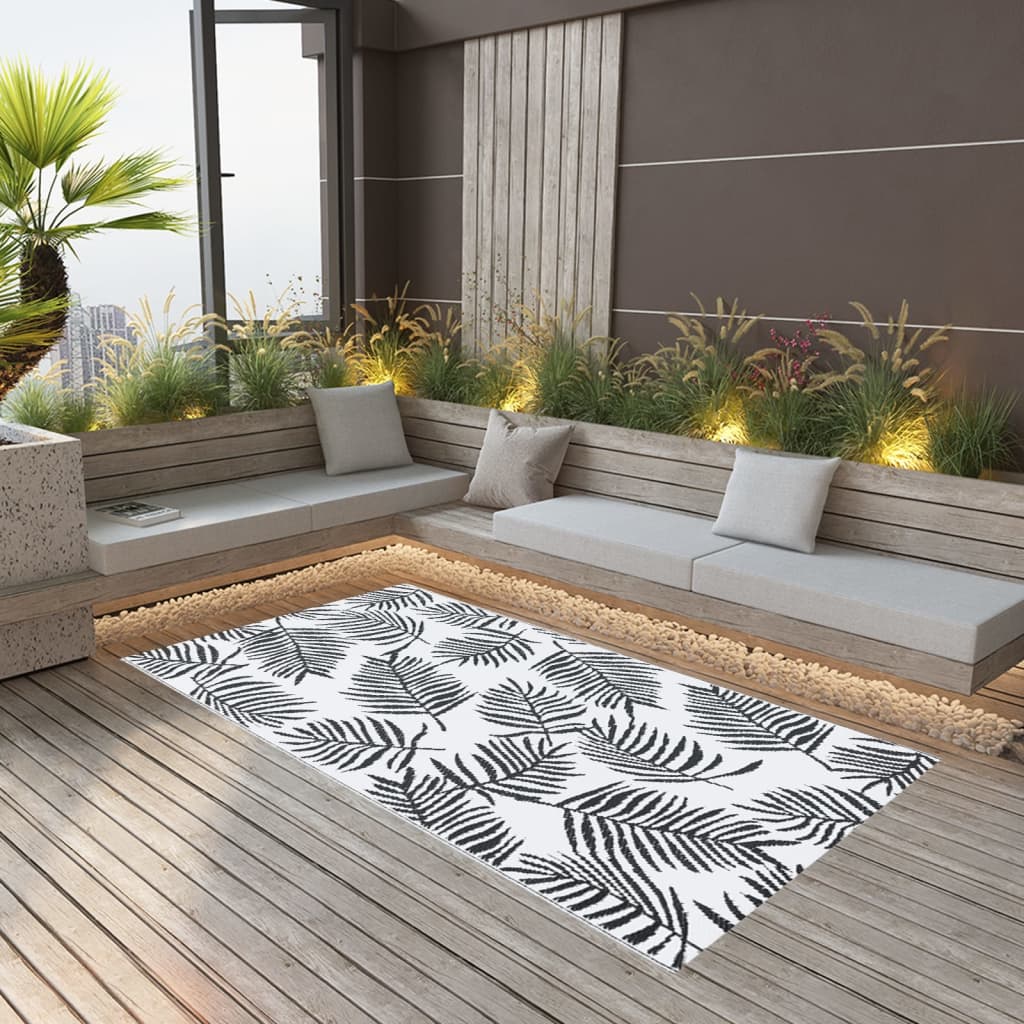 Vidaxl Tappeto esterno 80x150 cm PP bianco e nero