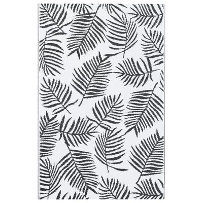 Vidaxl afuera de la alfombra 120x180 cm pp blanco y negro