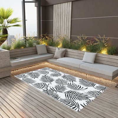 Vidaxl Outside Rug 160x230 cm PP White and Black