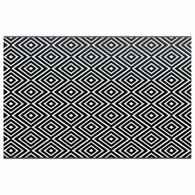 Vidaxl fuori tappeto 190x290 cm pp bianco e nero