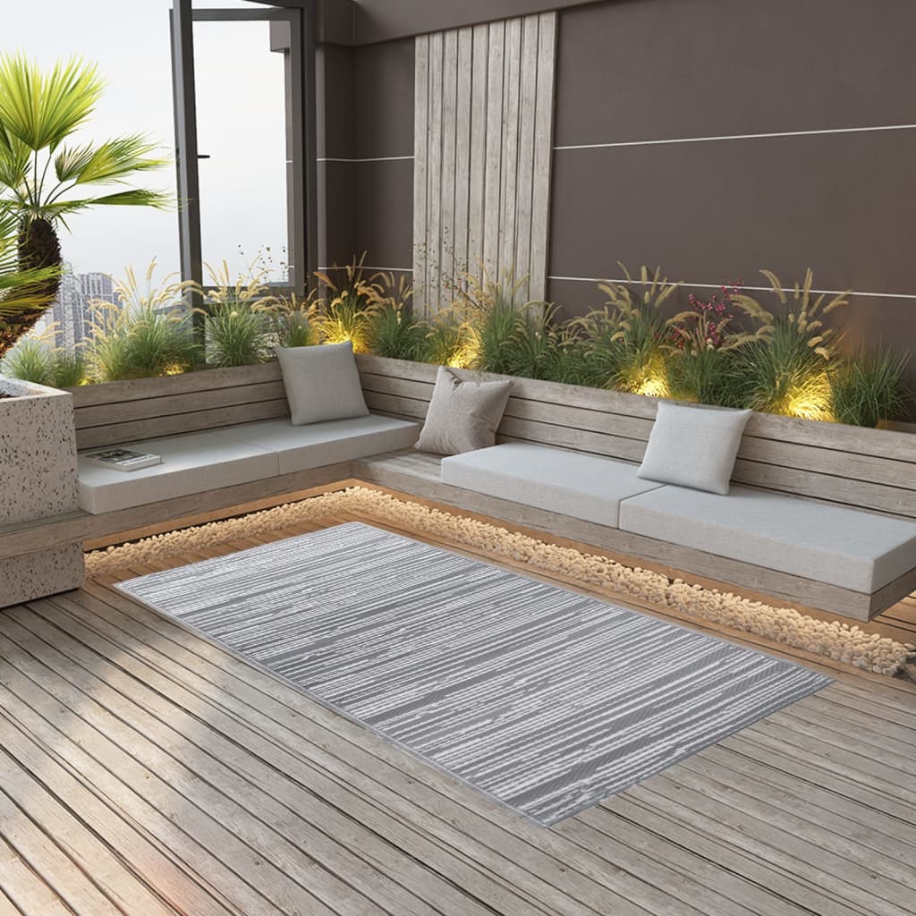 Alfombra al aire libre Vidaxl 190x290 cm PP Gray