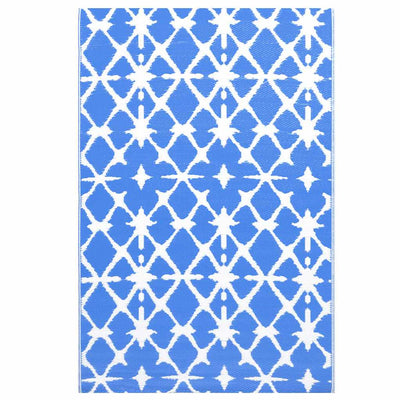 Vidaxl Tappeto esterno 80x150 cm pp blu e bianco