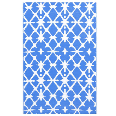 Vidaxl Outside Rug 160x230 cm PP azul y blanco