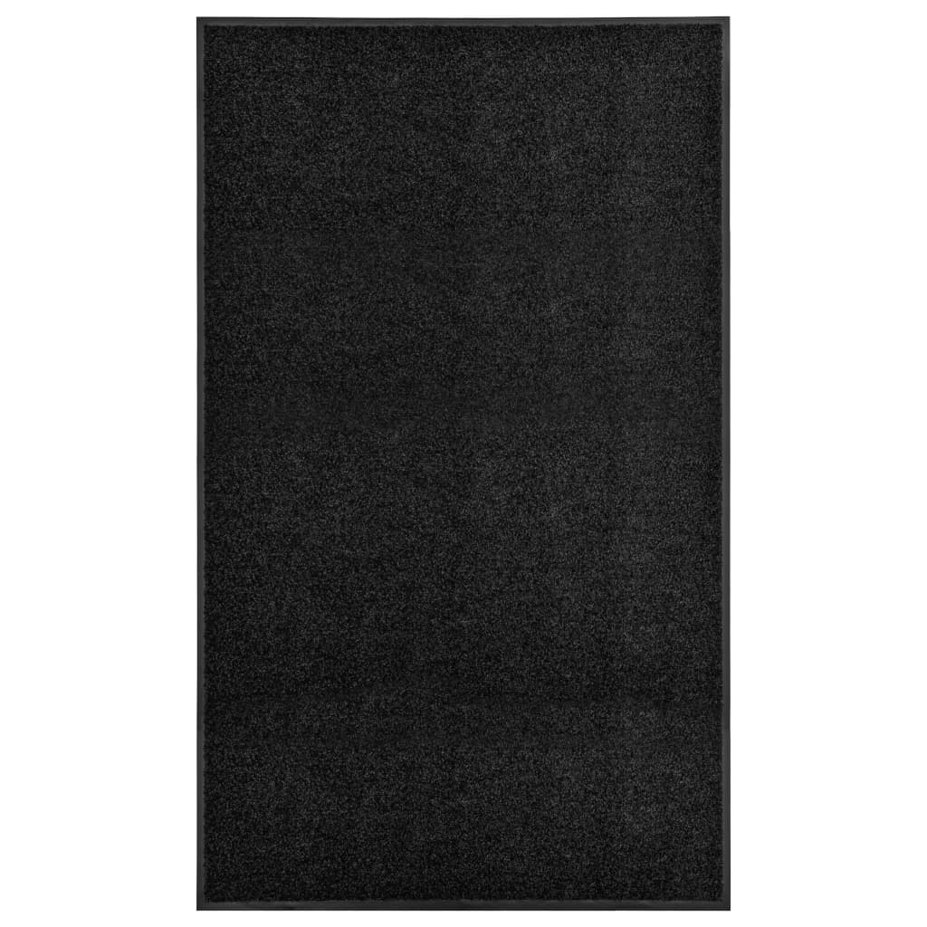 VIDAXL ROORMAT lavabile 90x150 cm nero