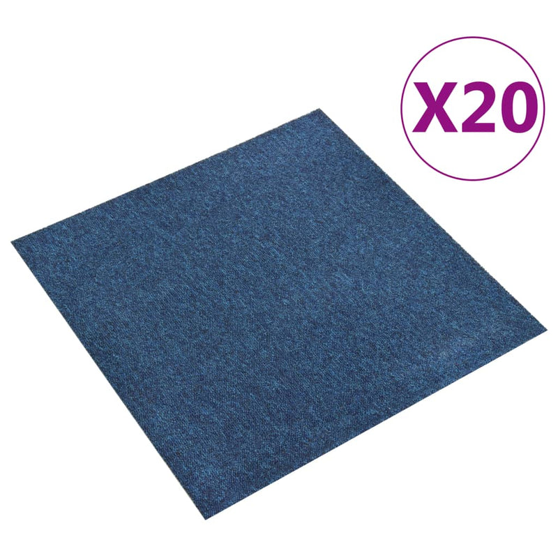 Baldosas de alfombra Vidaxl 20 st 5 m² 50x50 cm azul oscuro