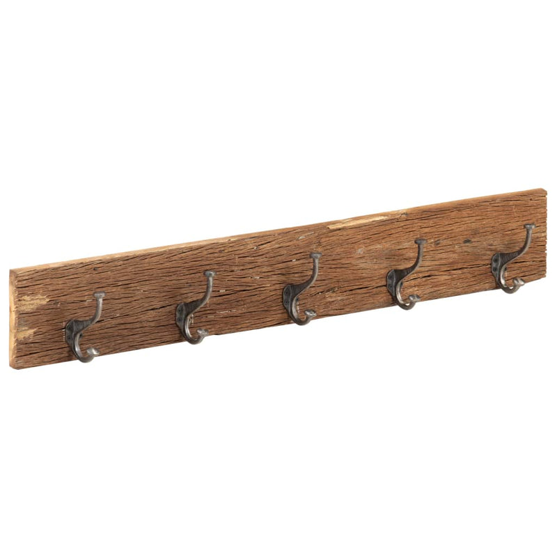Vidaxl Wall Coat Rack con 5 ganchos 100x2.5x15 cm de madera reciclada sólida