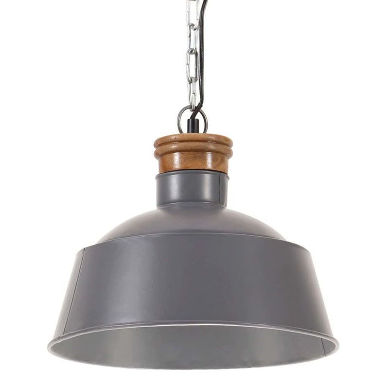 Vidaxl Lampada sospesa industriale E27 32 cm grigio