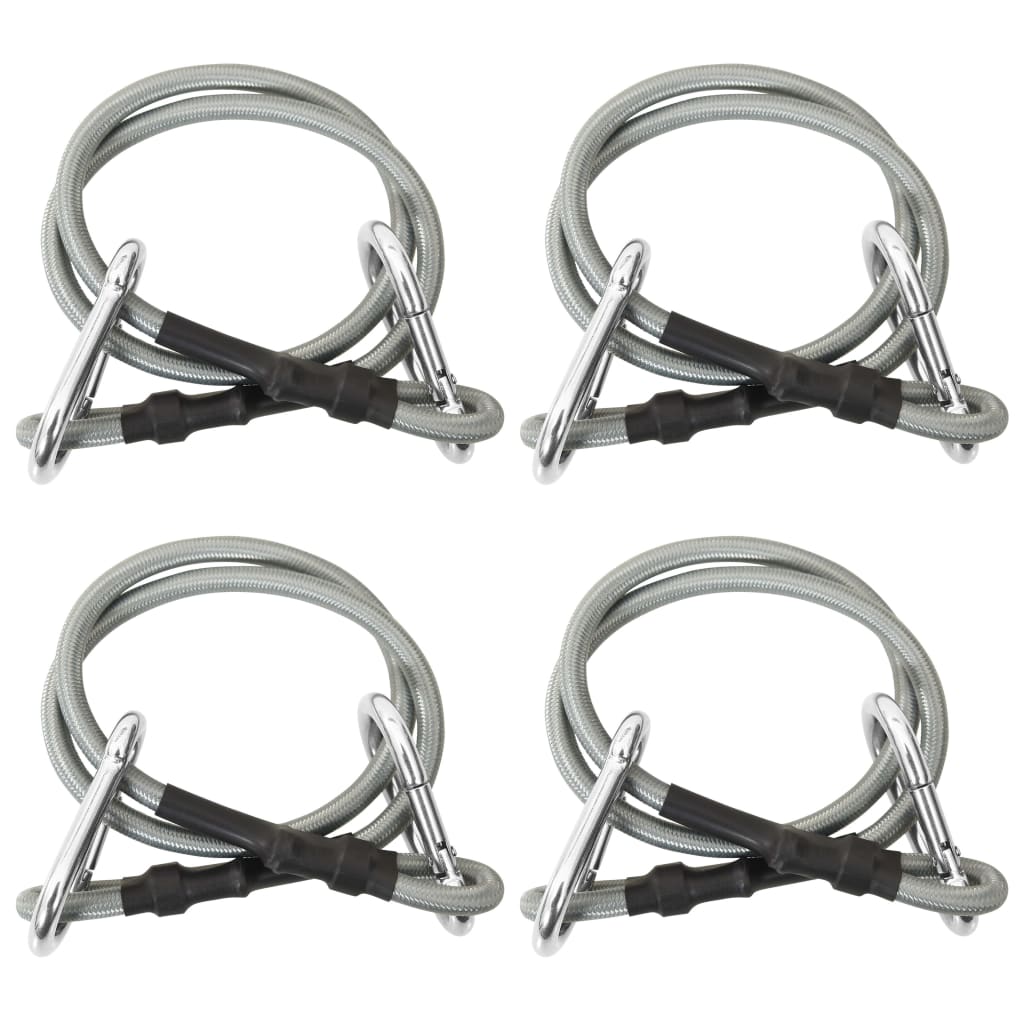 Vidaxl touwen met karabijnhaak 4 st rubber