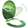 Vidaxl toiletbrillen met deksel 2 st waterdruppel mdf groen