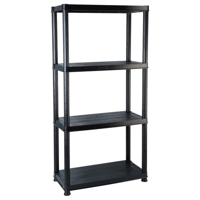 Vidaxl Storage Rack a 4 strati 61x30.5x130 cm di plastica nero