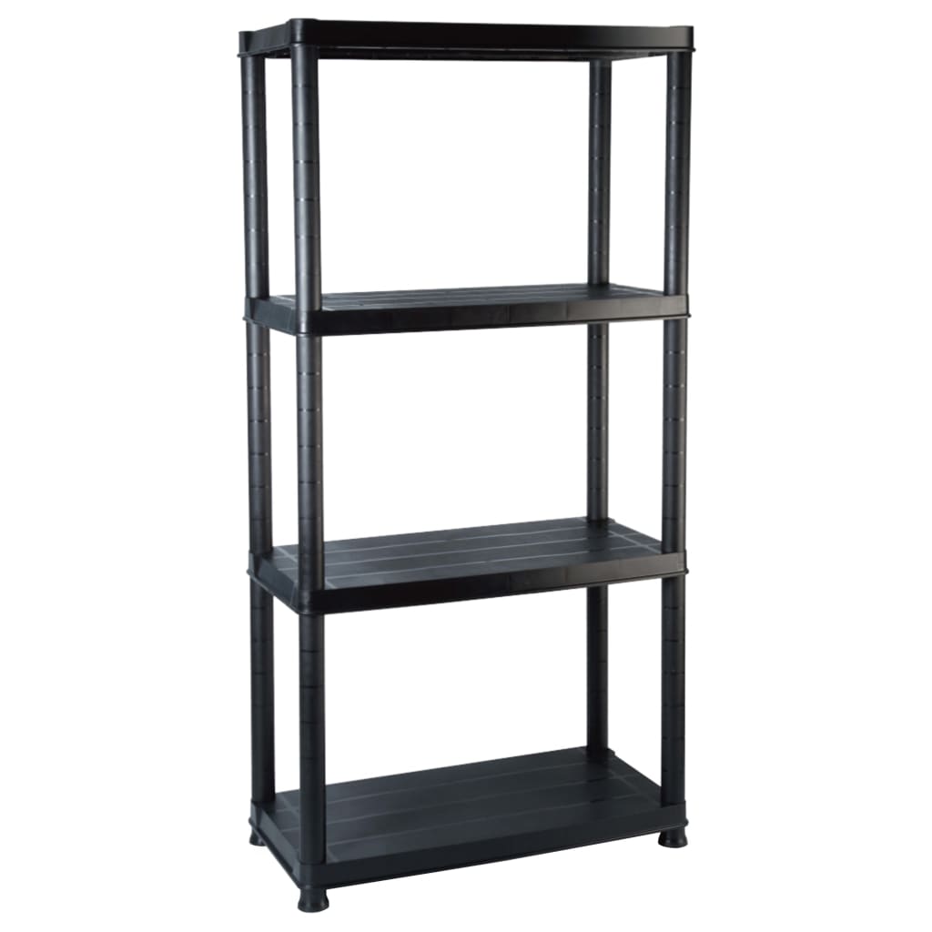Vidaxl Storage Rack a 4 strati 61x30.5x130 cm di plastica nero