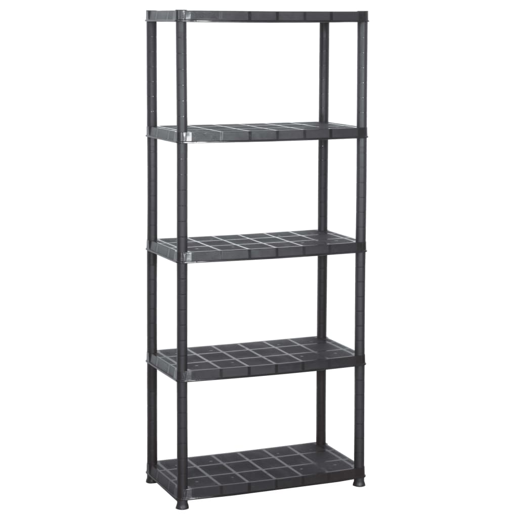 Vidaxl Storage Rack 5 Layer 71x38x170 cm de plástico negro