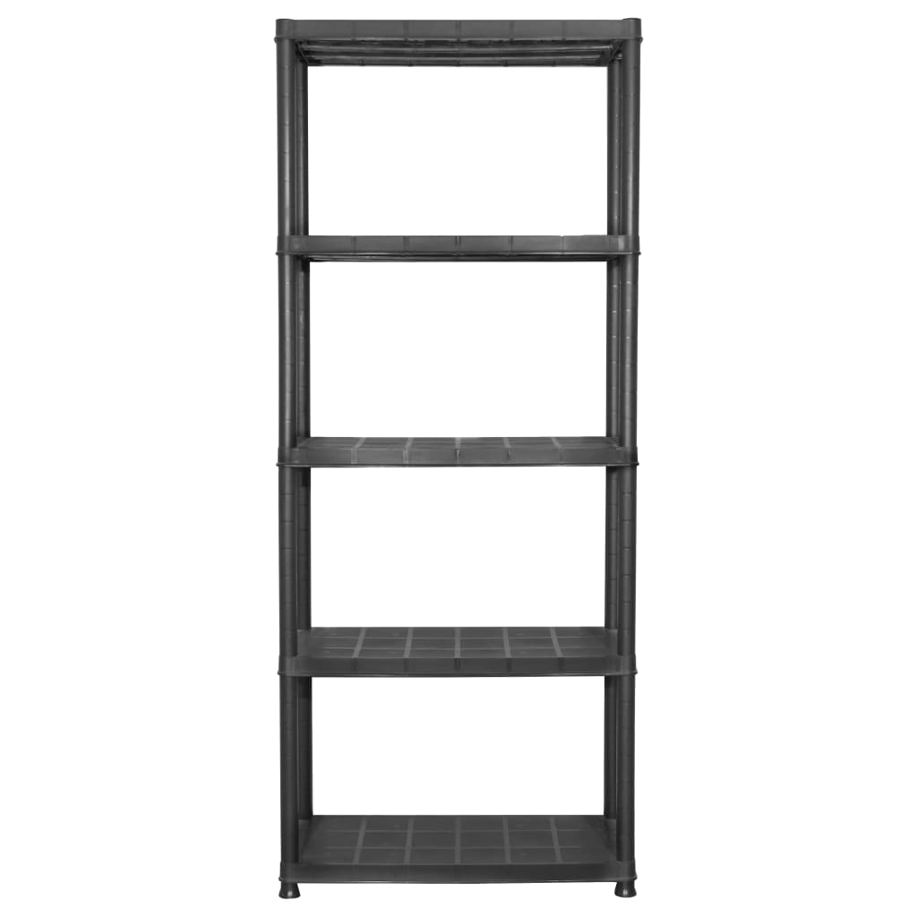 Vidaxl Storage Rack 5 Layer 71x38x170 cm de plástico negro
