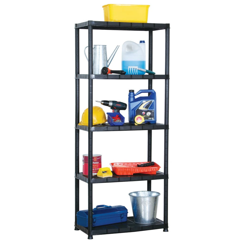 Vidaxl Storage Rack a 5 strati 71x38x170 cm di plastica nero