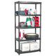 Vidaxl Storage Rack 5 Layer 91.5x45.7x185 cm de plástico negro