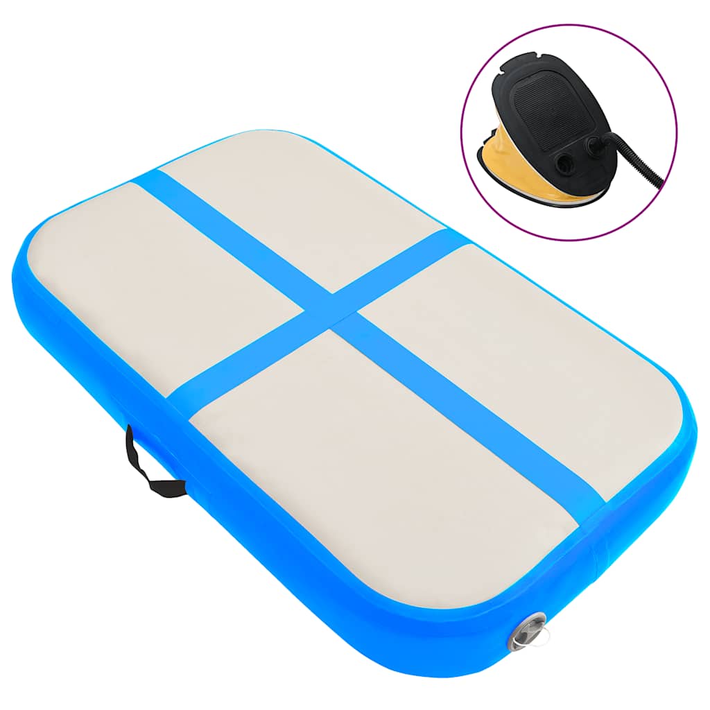 Vidaxl ginnastics tappetino con pompa gonfiabile 60x100x10 cm pvc blu