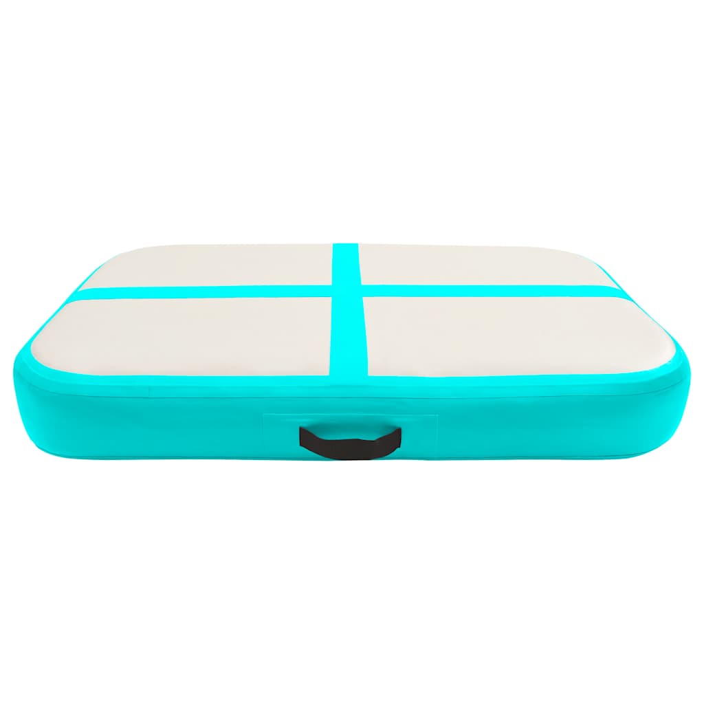 Vidaxl gymnastiekmat met pomp opblaasbaar 60x100x20 cm pvc groen