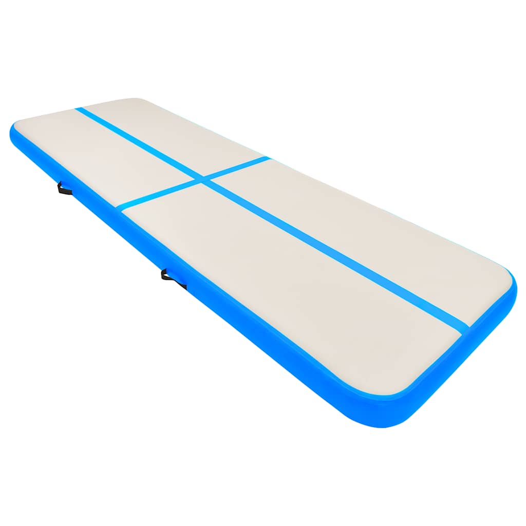 Vidaxl ginnastics tappetino con pompa gonfiabile 400x100x15 cm blu pvc