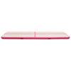 Vidaxl ginnastics tappetino con pompa gonfiabile 700x100x20 cm pvc rosa