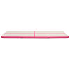 Vidaxl ginnastics tappetini con pompa gonfiabile 800x100x20 cm Pink
