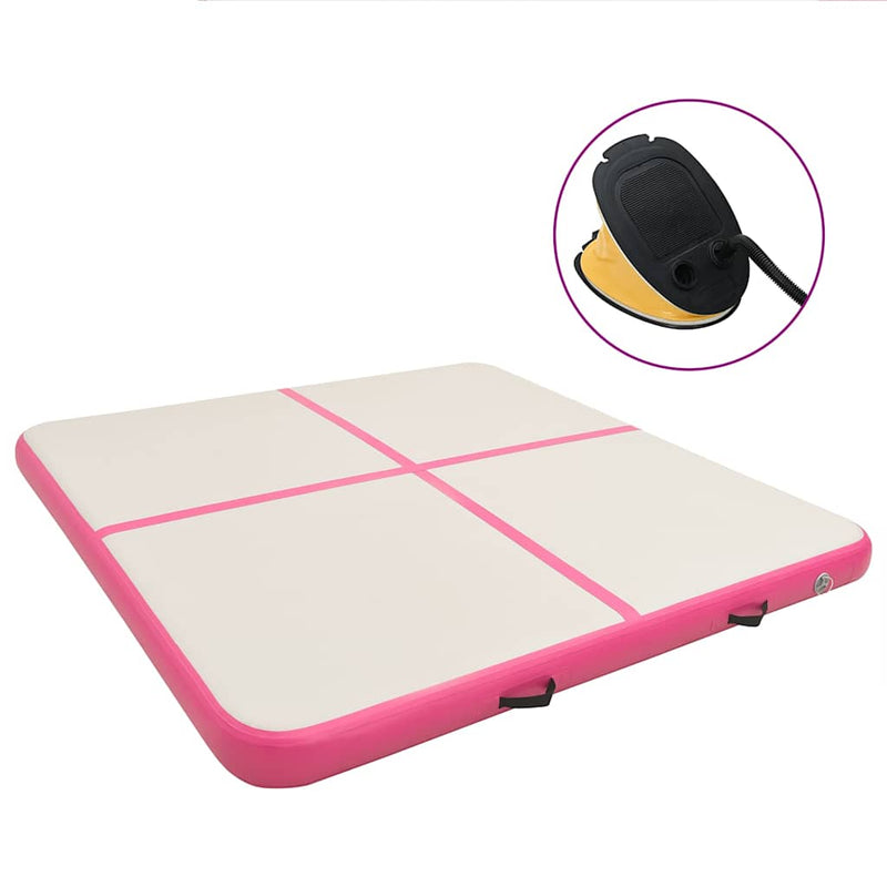 Vidaxl Gymnastics Mat con bomba inflable 200x200x10 cm PVC Pink