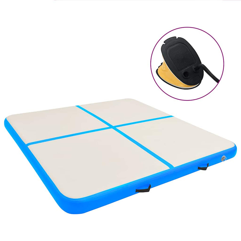 Vidaxl Gymnastics Mat con bomba inflable 200x200x10 cm PVC Azul