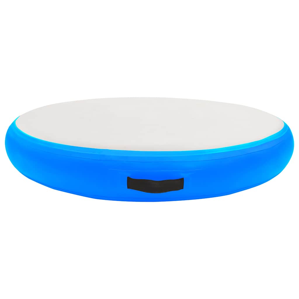 Vidaxl gymnastiekmat met pomp opblaasbaar 100x100x10 cm pvc blauw