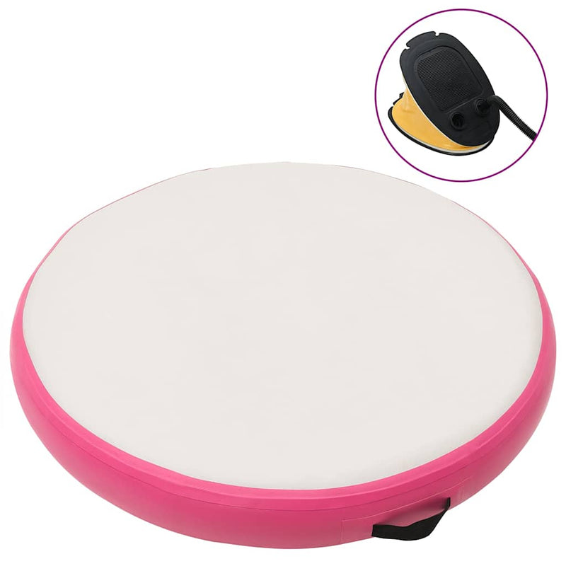 Vidaxl ginnastics tappetino con pompa gonfiabile 100x100x20 cm pvc rosa