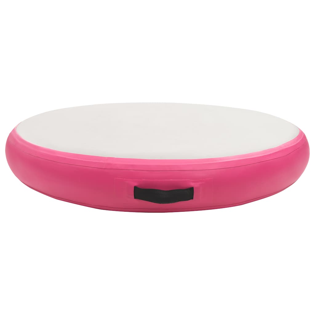 Vidaxl gymnastiekmat met pomp opblaasbaar 100x100x20 cm pvc roze