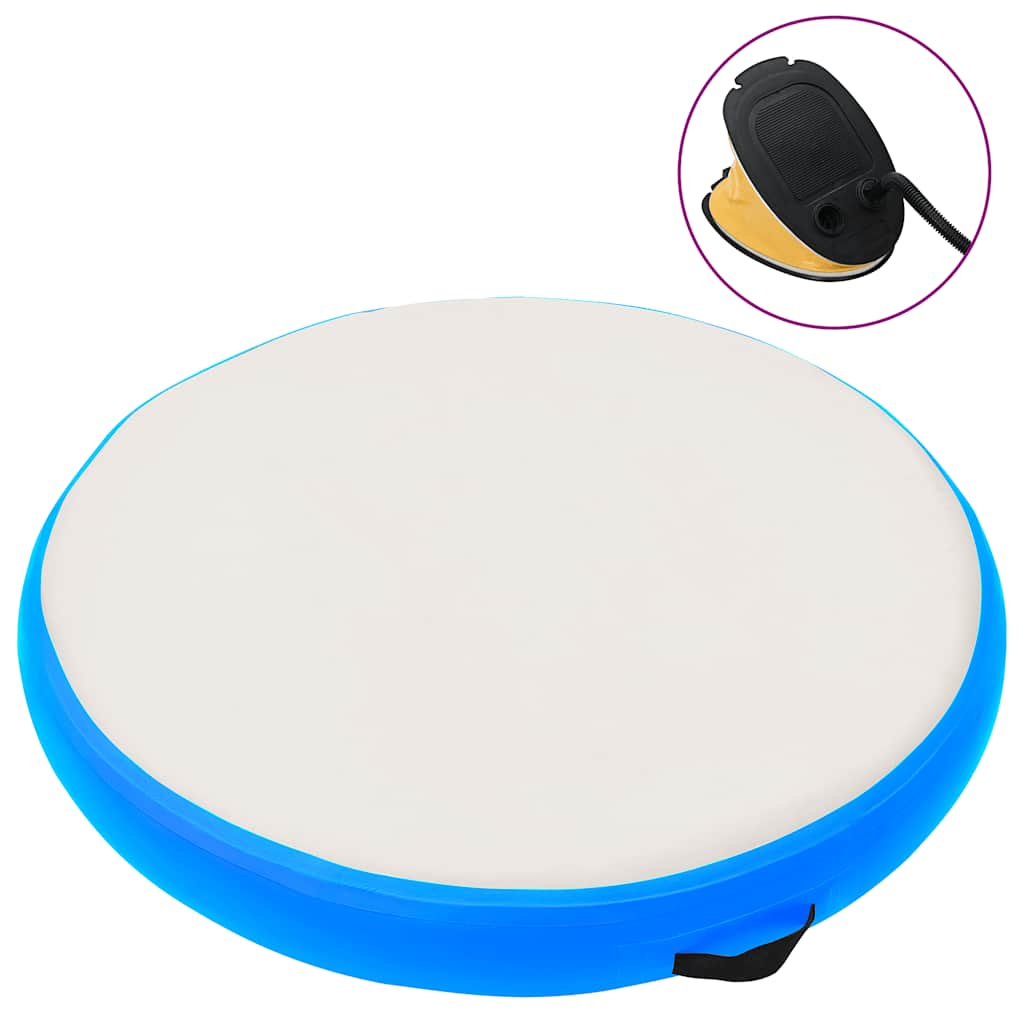 Vidaxl ginnastics tappetino con pompa gonfiabile 100x100x20 cm blu in PVC