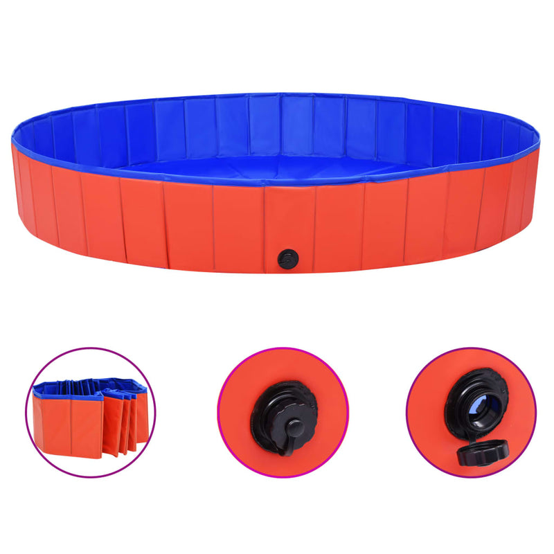 Vidaxl Dog Nwimming Pool Plegable 200x30 cm PVC rojo