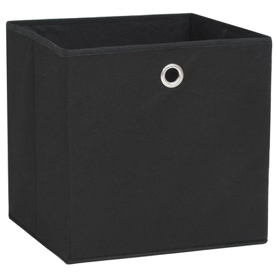 Cajas de almacenamiento de Vidaxl 4 PCS 28x28x28 cm de tela no tejida negra