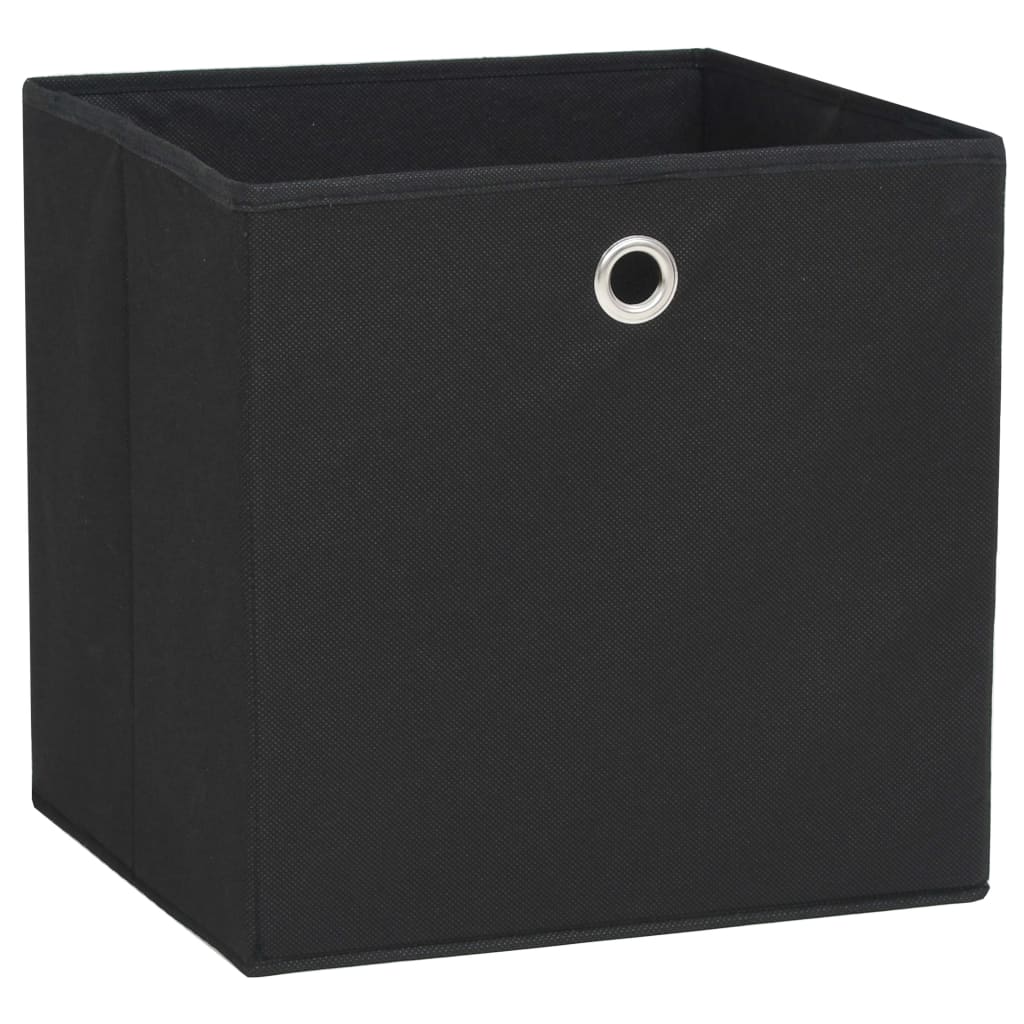 Cajas de almacenamiento de Vidaxl 10 PCS 28x28x28 cm de tela no tejida negra