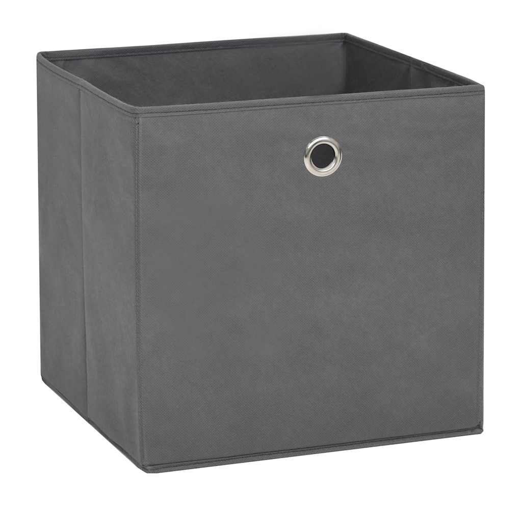 Cajas de almacenamiento de Vidaxl 4 PCS 28x28x28 Cm de tela no tejida gris