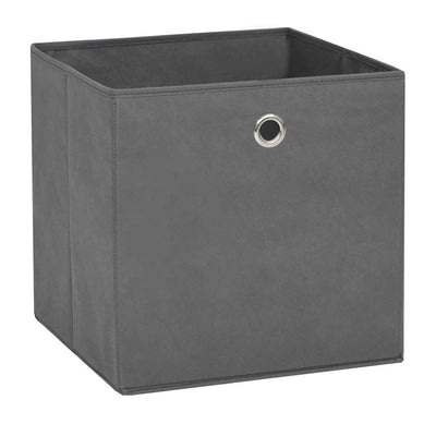 Cajas de almacenamiento de Vidaxl 4 PCS 28x28x28 Cm de tela no tejida gris