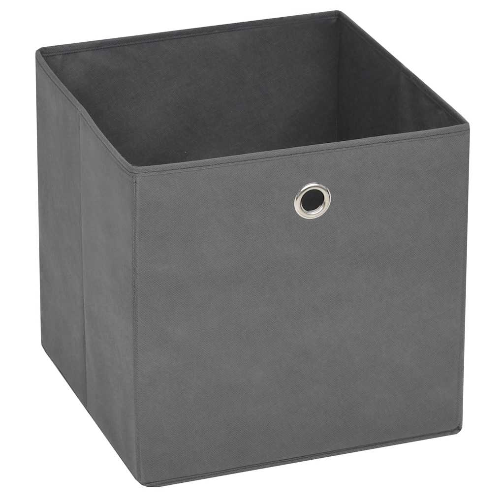 Cajas de almacenamiento de Vidaxl 4 PCS 28x28x28 Cm de tela no tejida gris