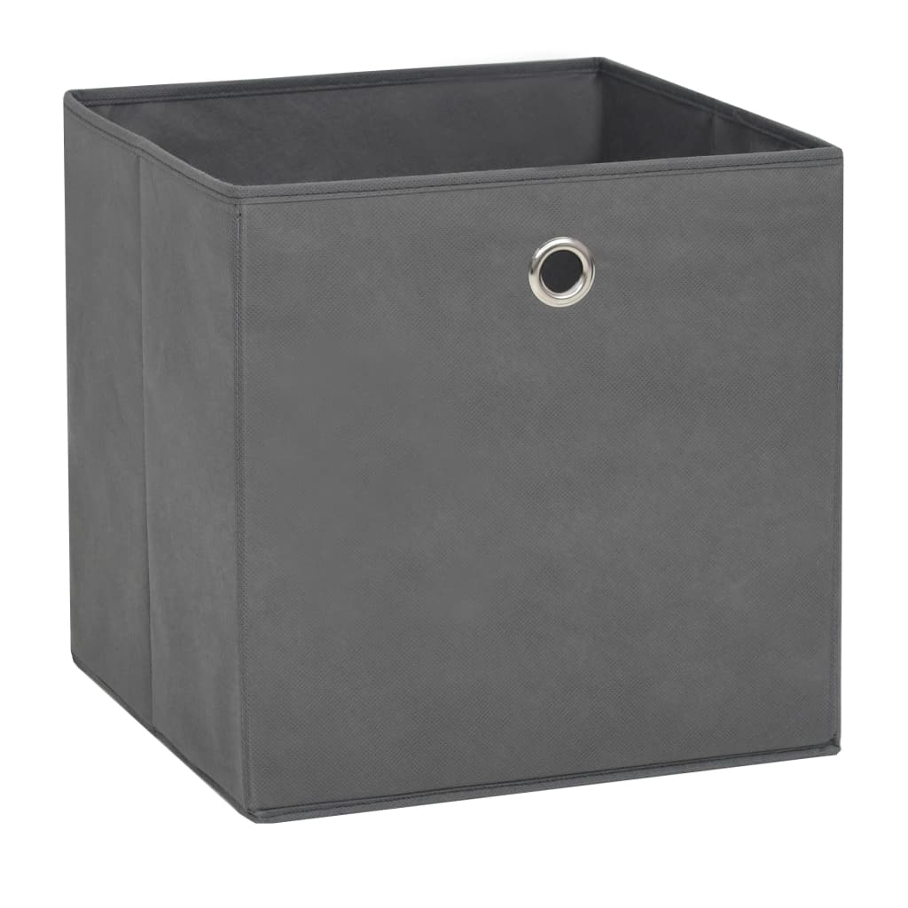 Vidaxl opbergboxen 10 st 28x28x28 cm nonwoven stof grijs