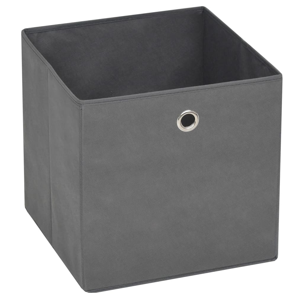 Vidaxl opbergboxen 10 st 28x28x28 cm nonwoven stof grijs
