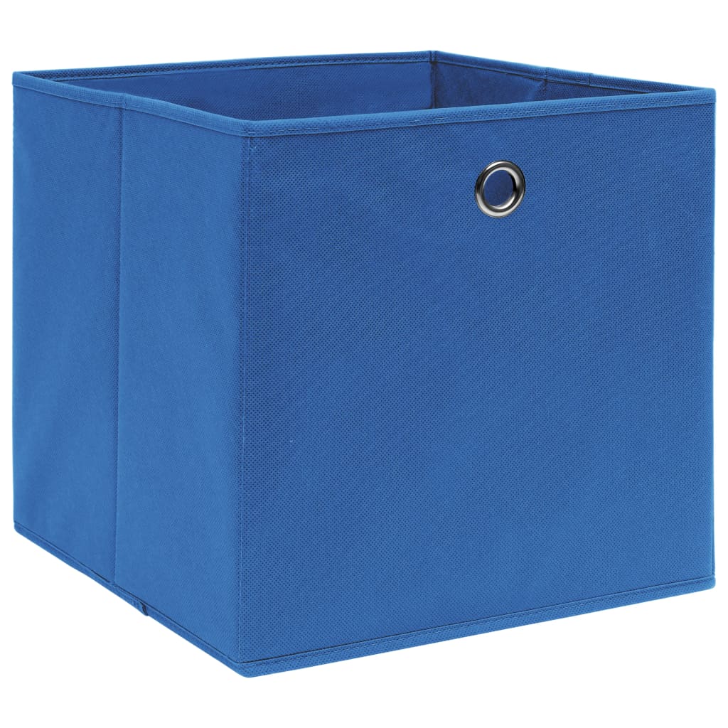 Cajas de almacenamiento de Vidaxl 4 PCS 28x28x28 CM Fabric no tejida azul